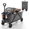 Costway Heavy-Duty Wagon Cart with Adjustable Handlebar Bottle Holders & Storage Pocket Coffee/Grey